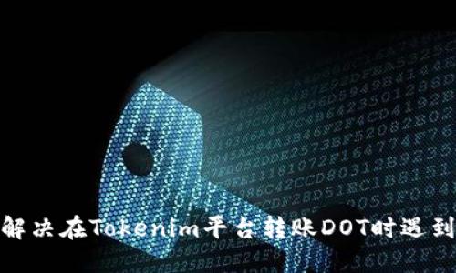 : 如何解决在Tokenim平台转账DOT时遇到的问题